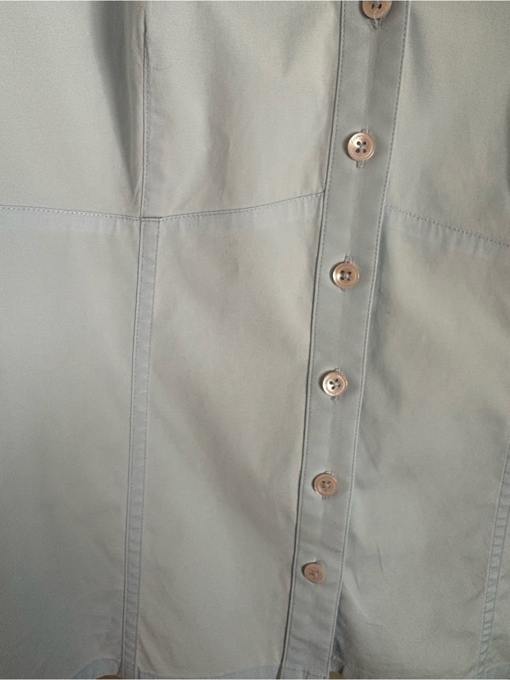 ANN TAYLOR Light Blue Button Down White Collar Cuffs Preppy Corporate Size 6 - Picture 7 of 12